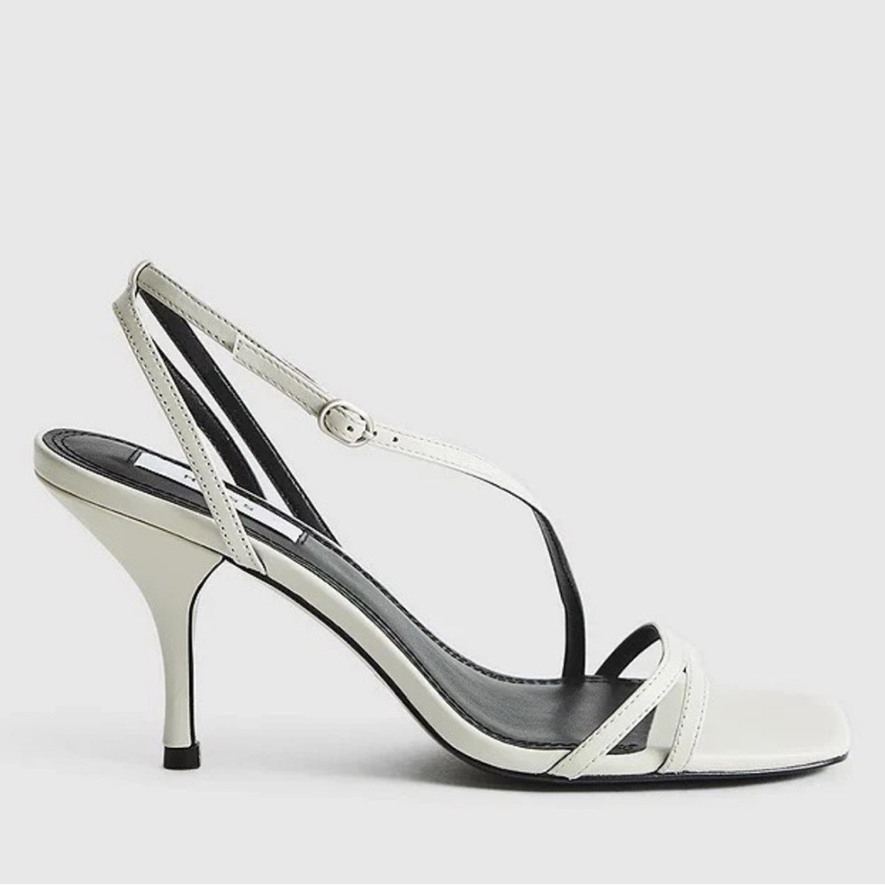 NWOB REISS off white Bali leather strappy sandals, 6.5